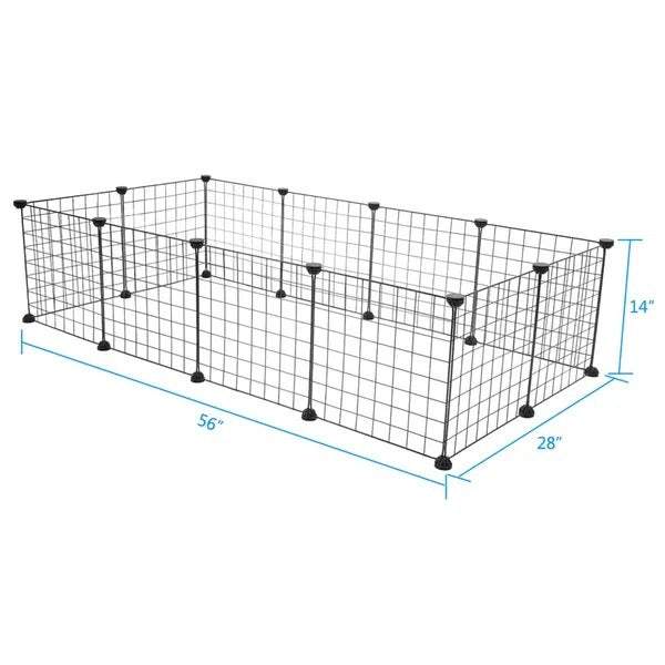 Portable black metal wire pet playpen for small animals indoor use