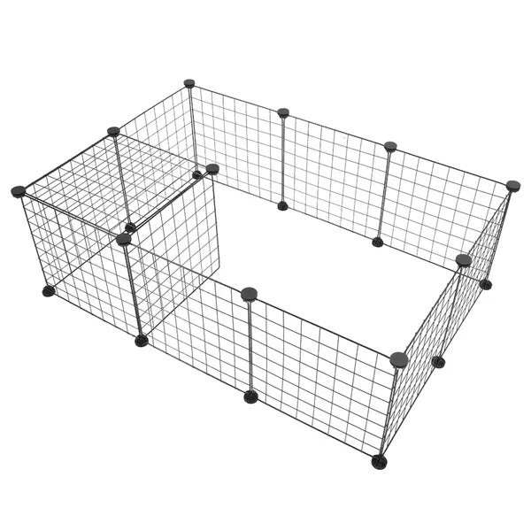 Portable metal wire pet playpen for small animals indoor use